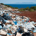 Un terrain contaminé par la pollution plastique.