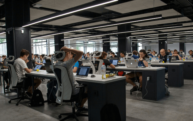 Face à une économie incertaine, le phénomène du "job hugging" prend de l'ampleur aux Etats-Unis. @Alex Kotliarskyi / Unsplash