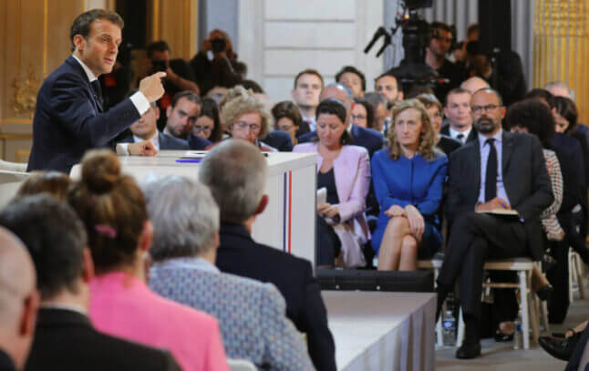 Le 25 avril, Emmanuel Macron a tenu la première conférence de presse de son quinquennat. - @LudovicMarin/Afp